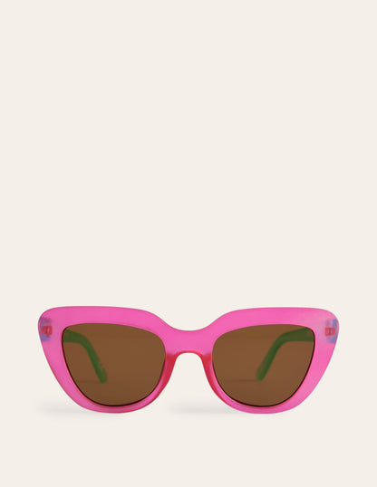 Classic Sunglasses-Pink and Green Colourblock-1