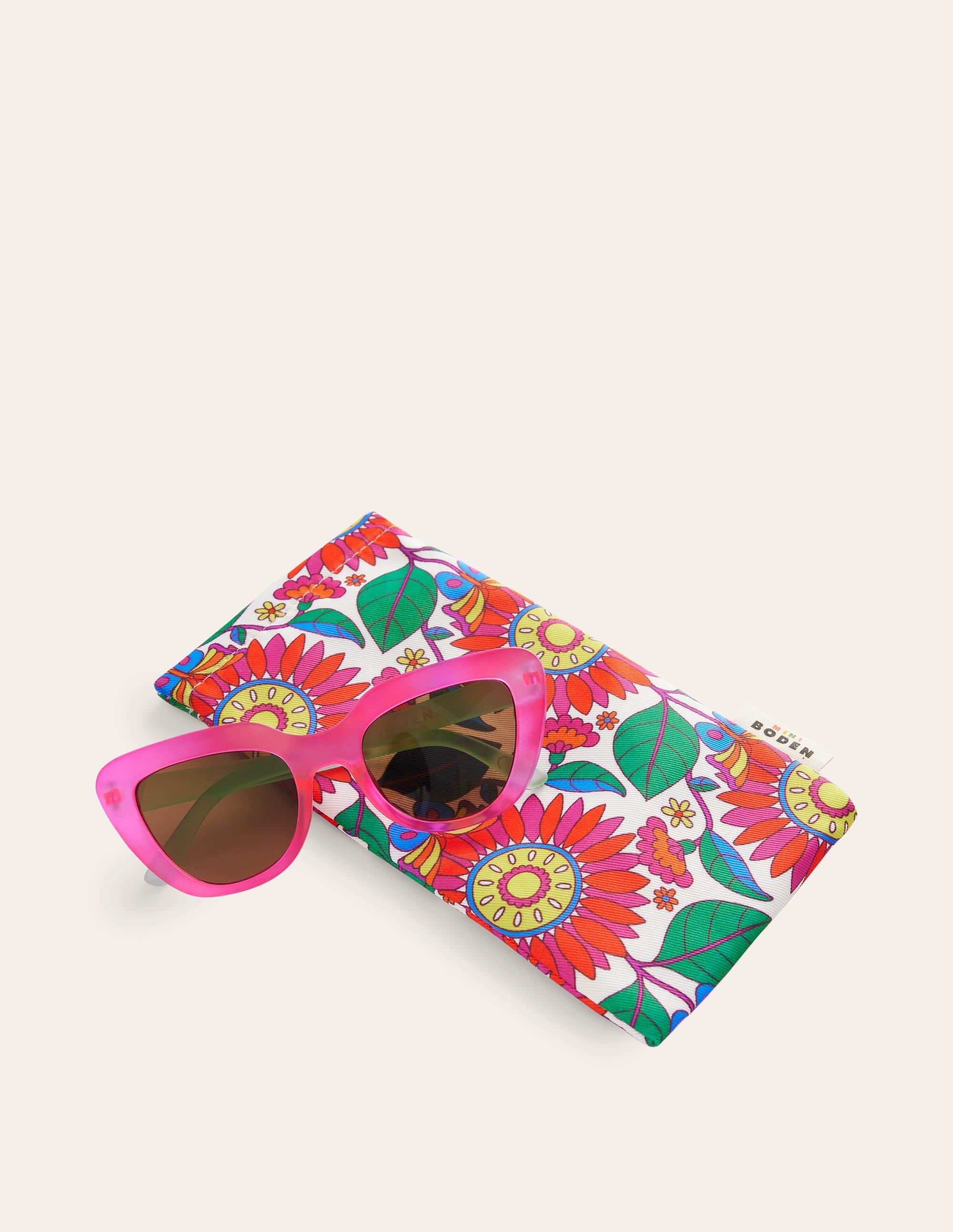 Classic Sunglasses-Pink and Green Colourblock - Image 2