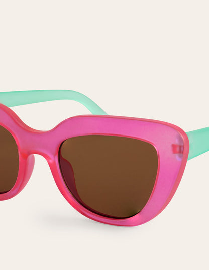 Classic Sunglasses-Pink and Green Colourblock-3