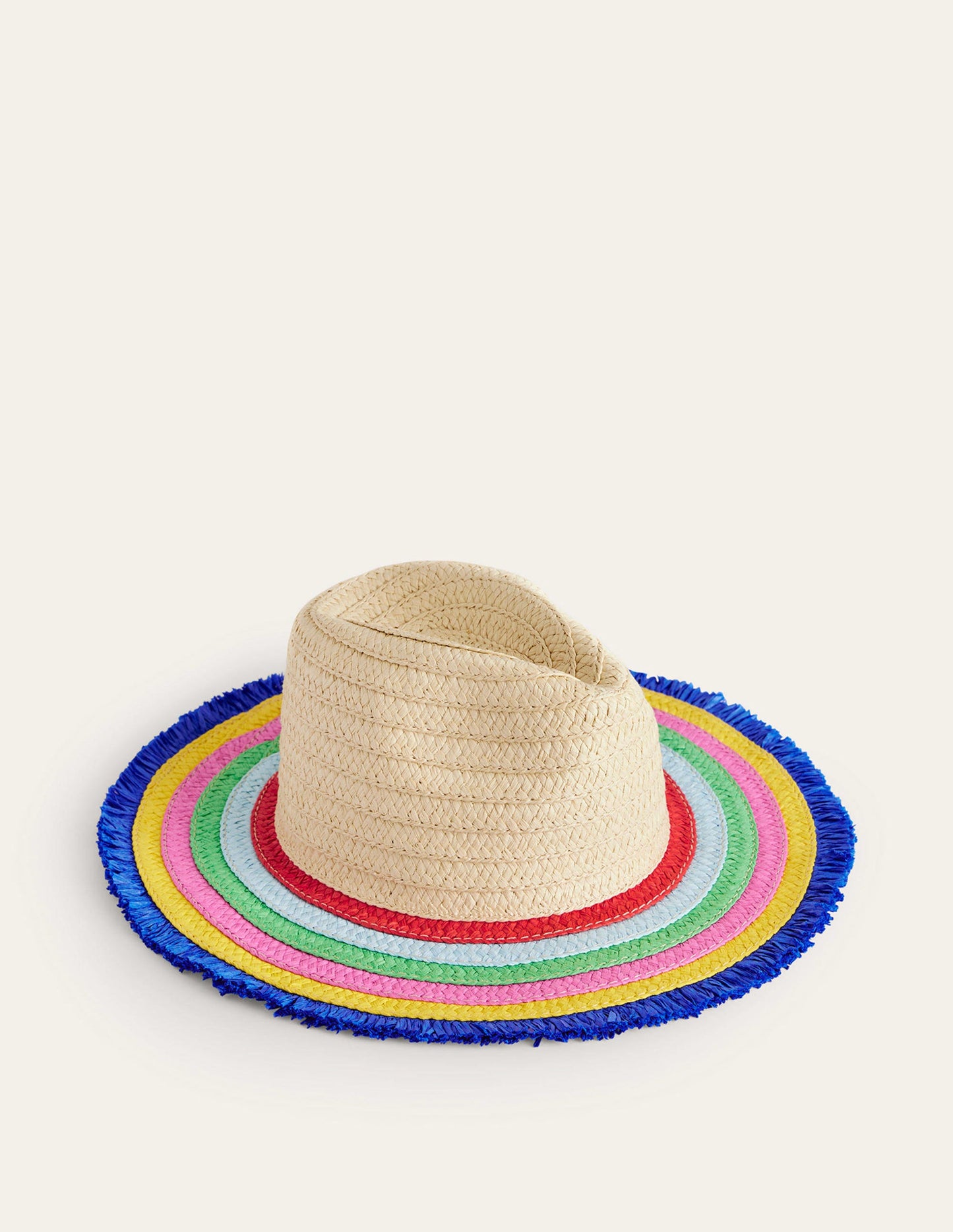 Straw Hat-Multi Stripe Brim