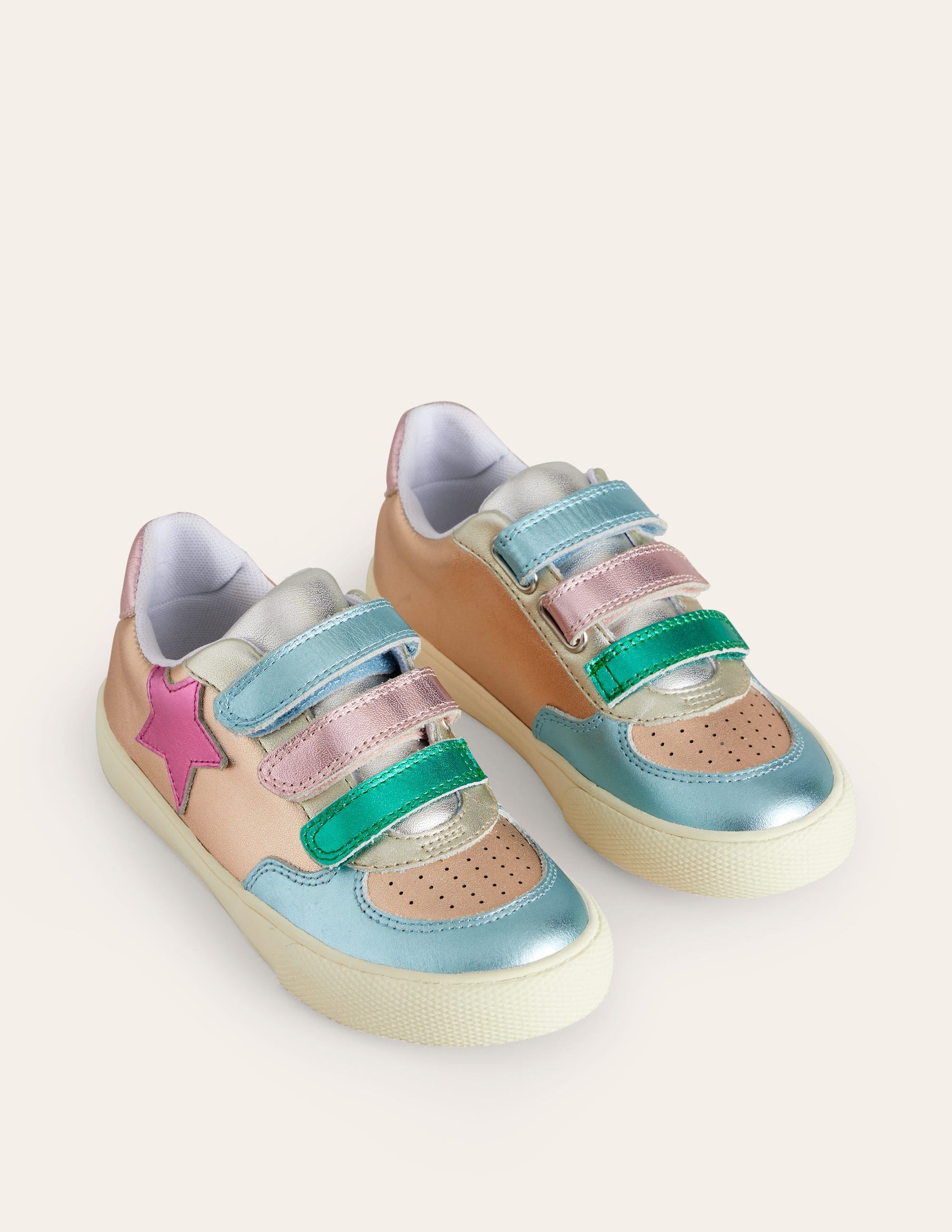 Leather Low Top-Multi Metallic Star-2