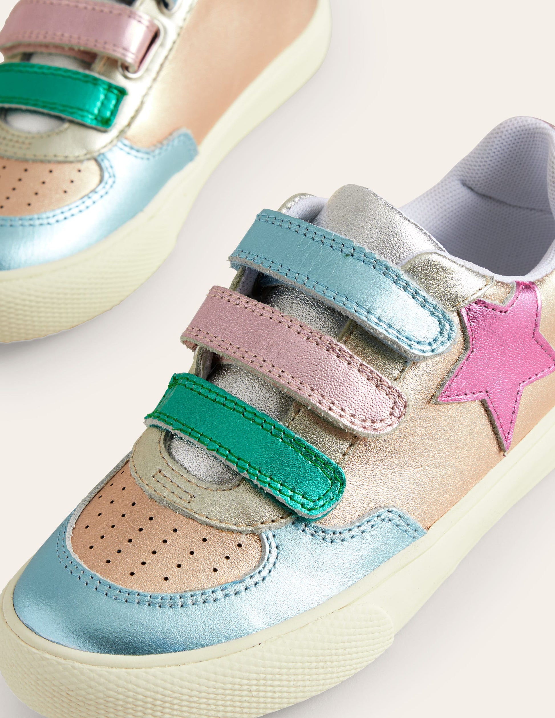 Leather Low Top-Multi Metallic Star-3
