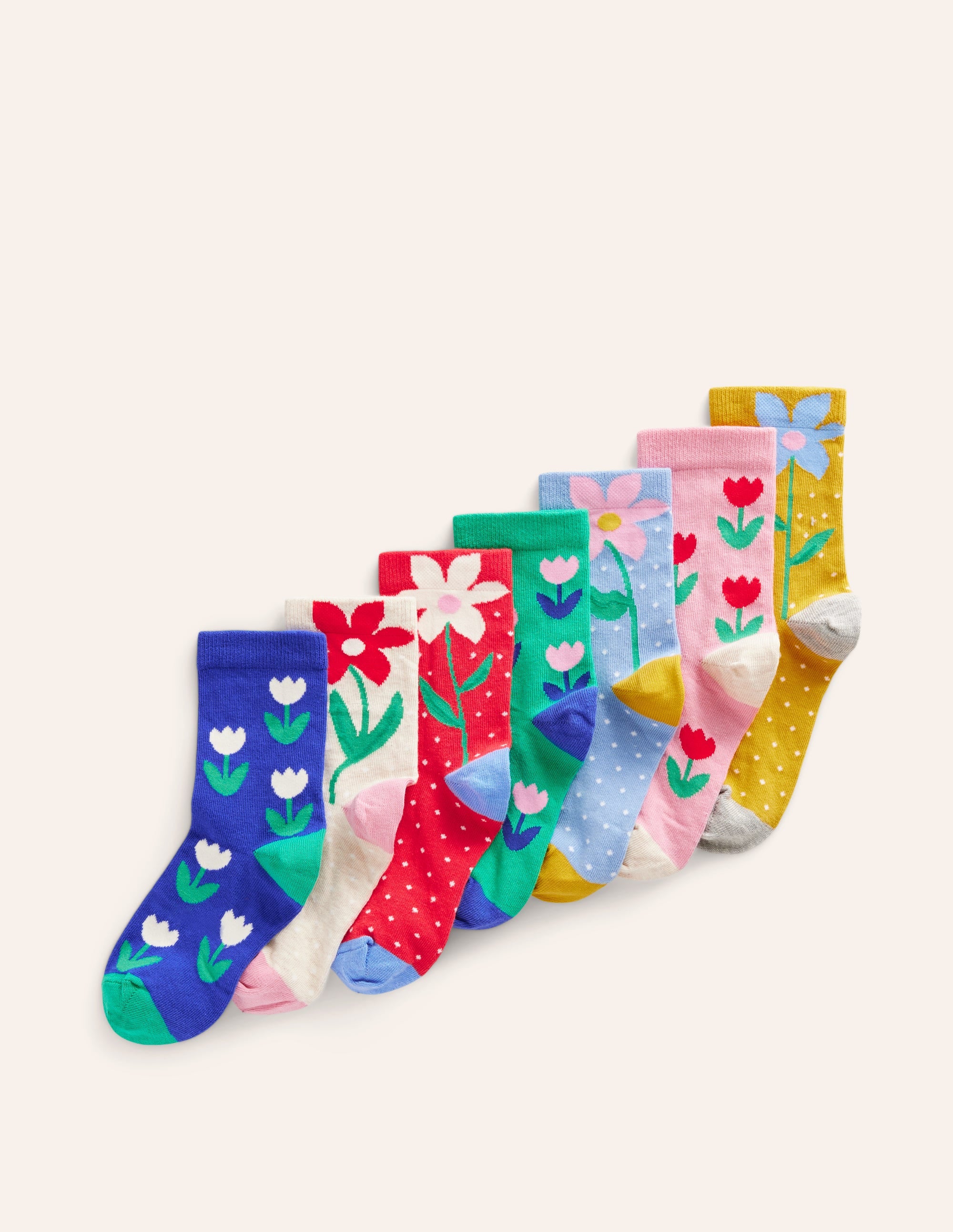 Socks 7 Pack-Multi Flower - Image 1
