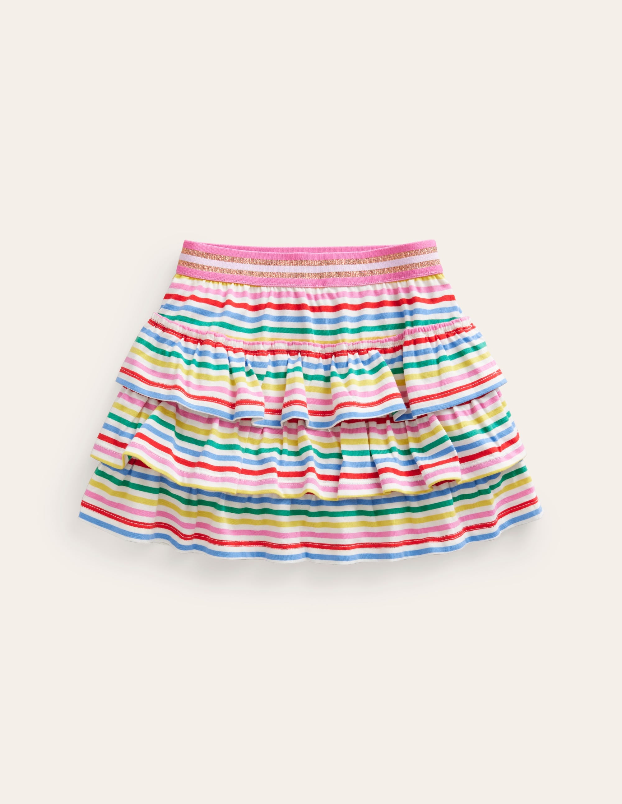 Jersey Ruffle Skort-Multi Stripe - Image 1