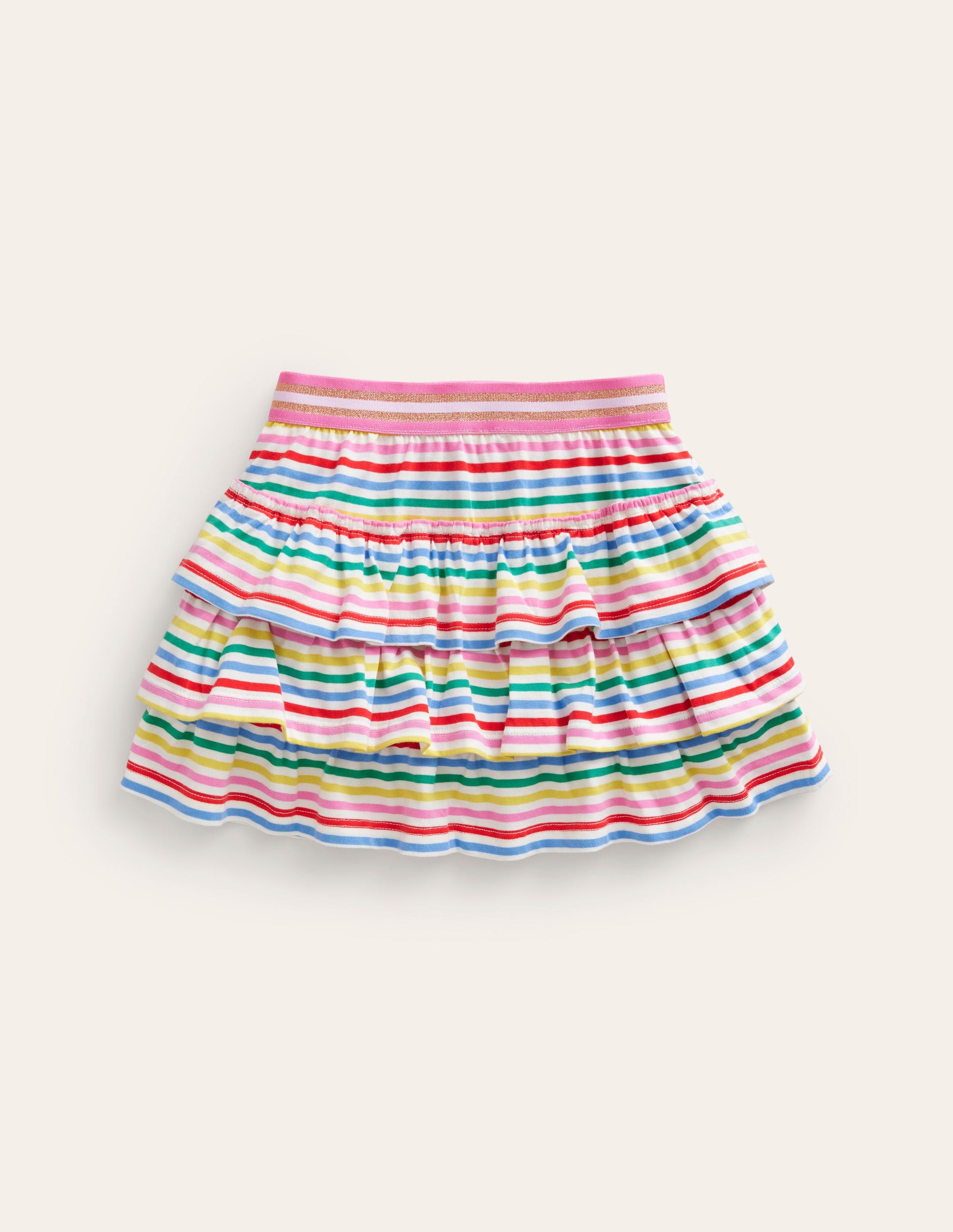 Jersey Ruffle Skort-Multi Stripe-2