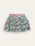 Jersey Ruffle Skort-Multi Flowerbed
