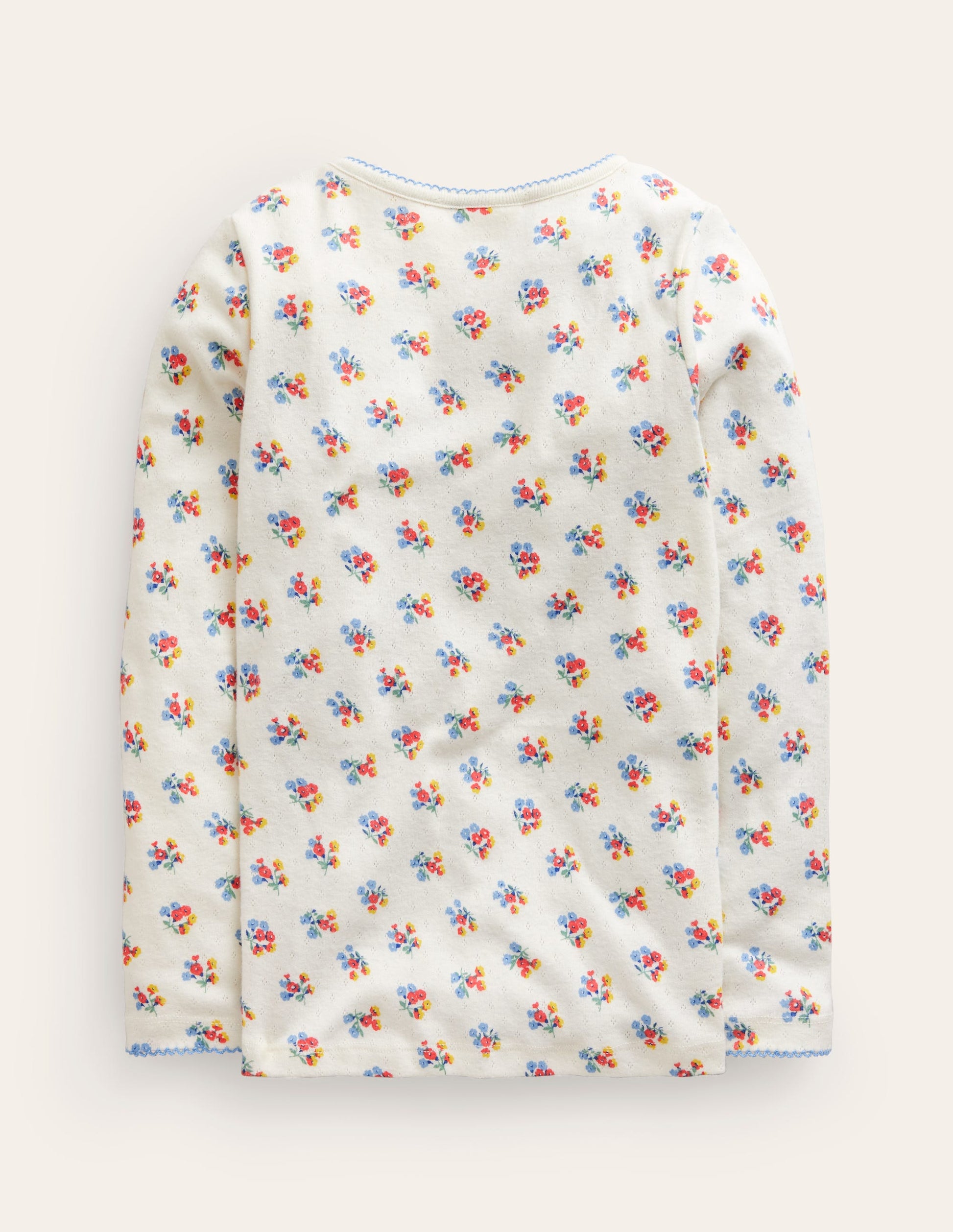 Supersoft Pointelle T-shirt-Ivory Floral-2