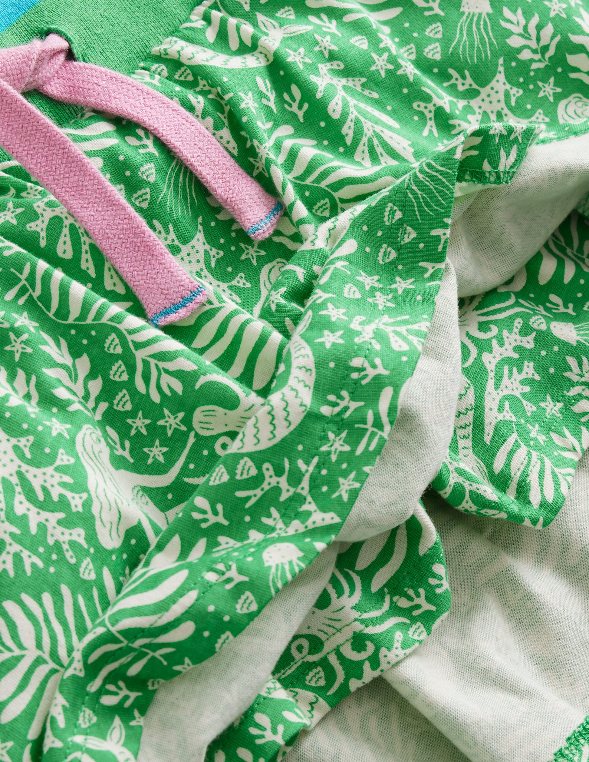 Printed Jersey Skort-Pea Green Mermaids-3