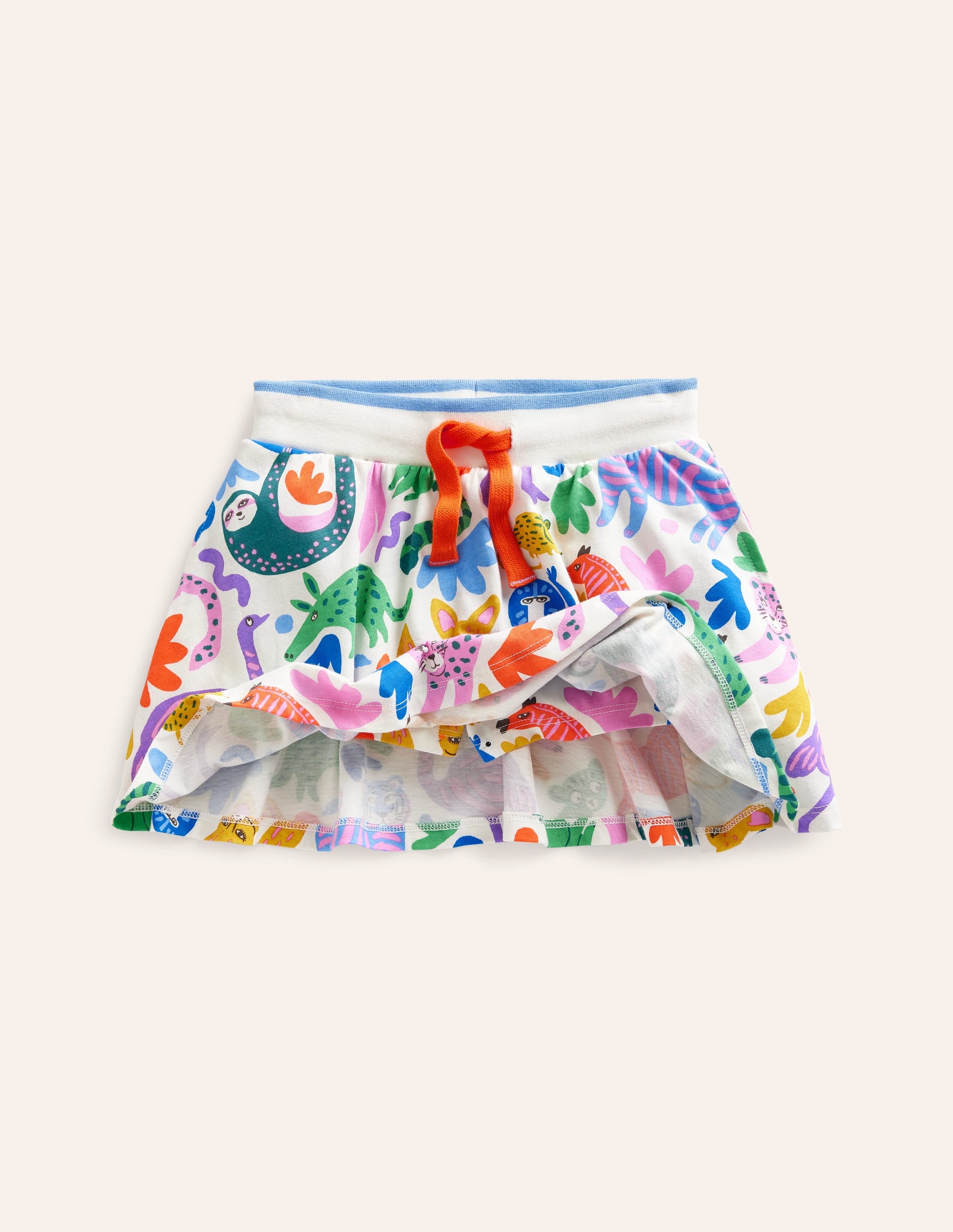 Printed Jersey Skort-Multi Safari Friends - Image 4