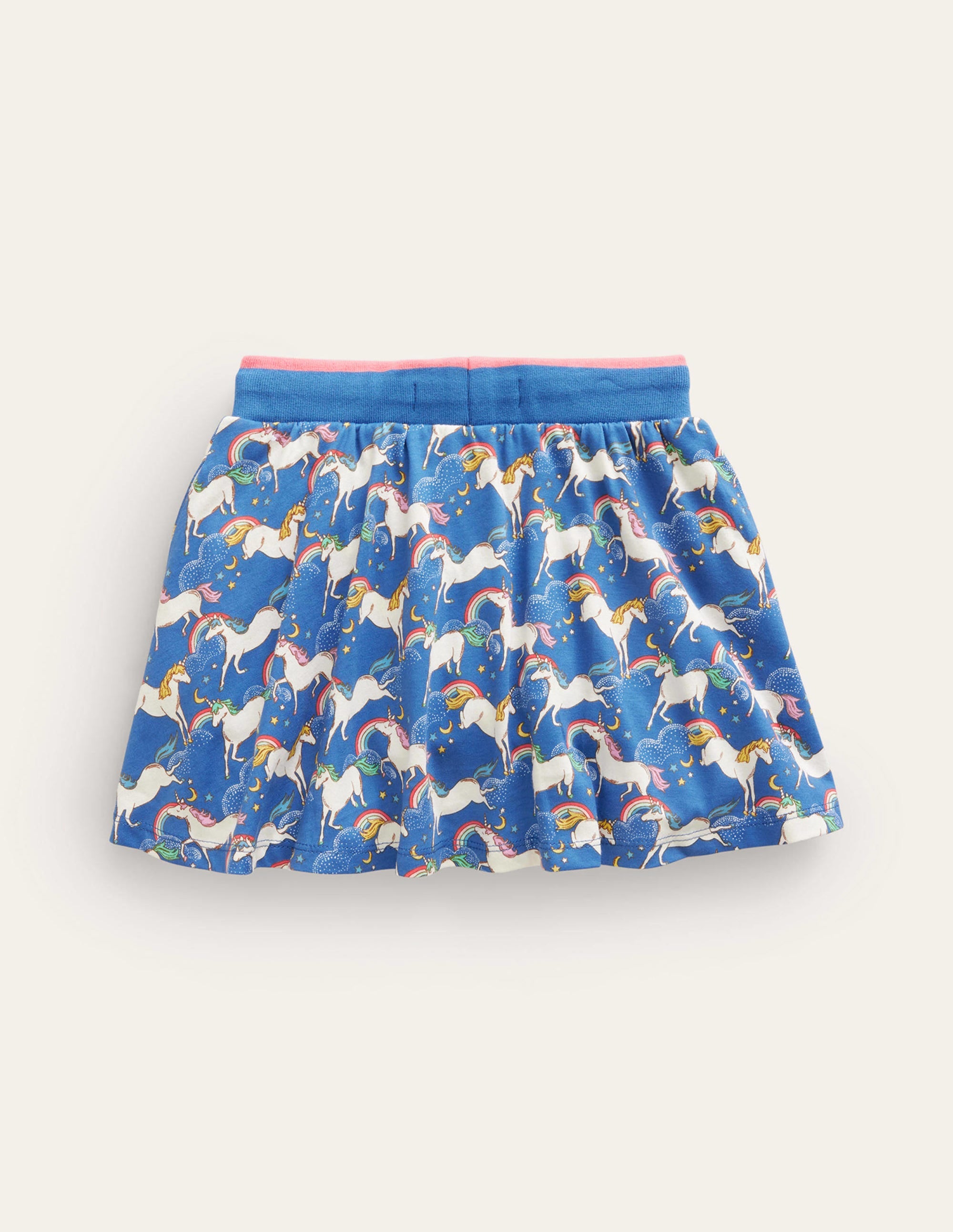 Printed Jersey Skort-Delft Blue Unicorn - Image 2