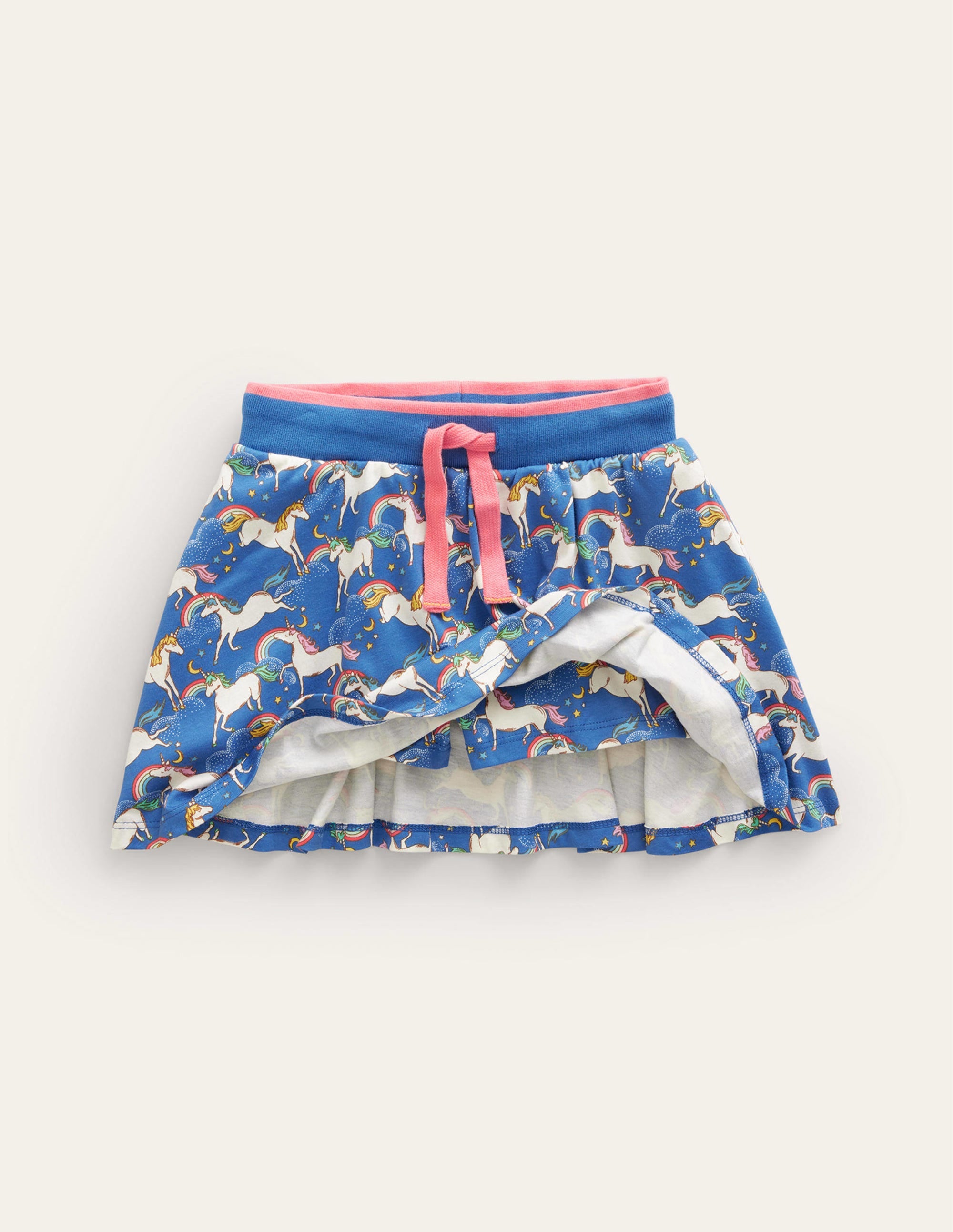 Printed Jersey Skort-Delft Blue Unicorn - Image 4