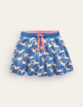 Printed Jersey Skort-Delft Blue Unicorn