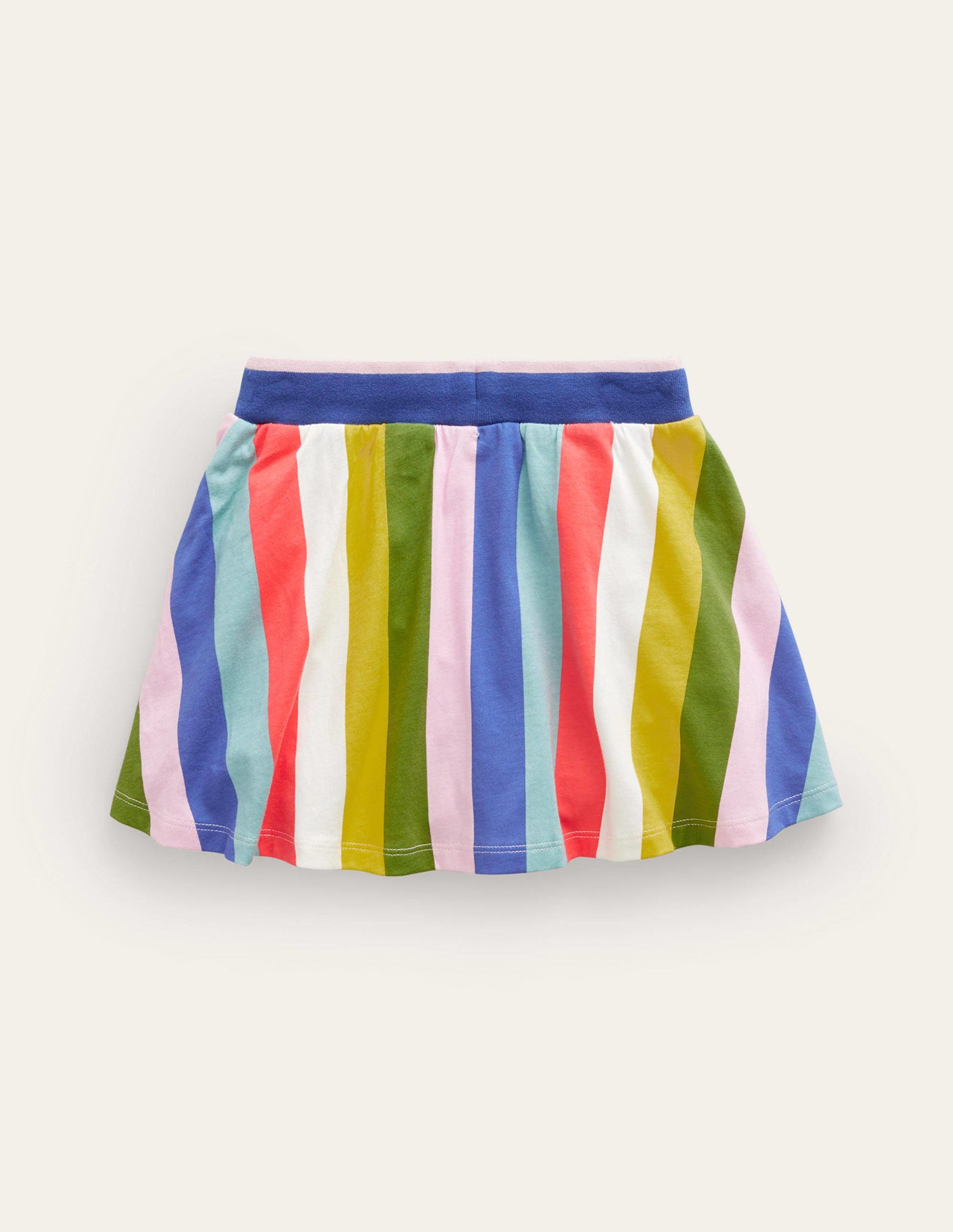 Printed Jersey Skort-Multi Rainbow Stripe-2