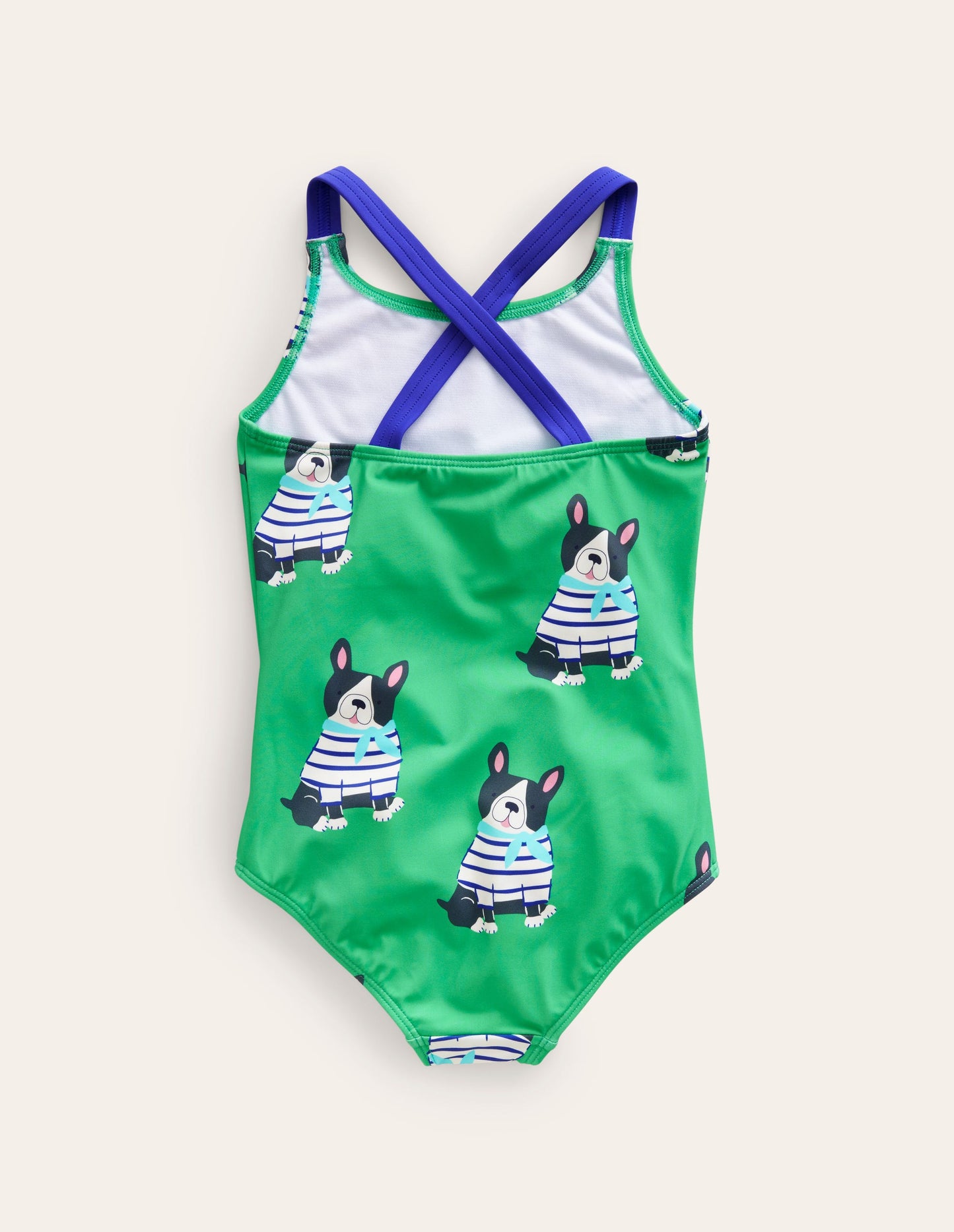 Cross-back Printed Swimsuit-Ming Green Dogs