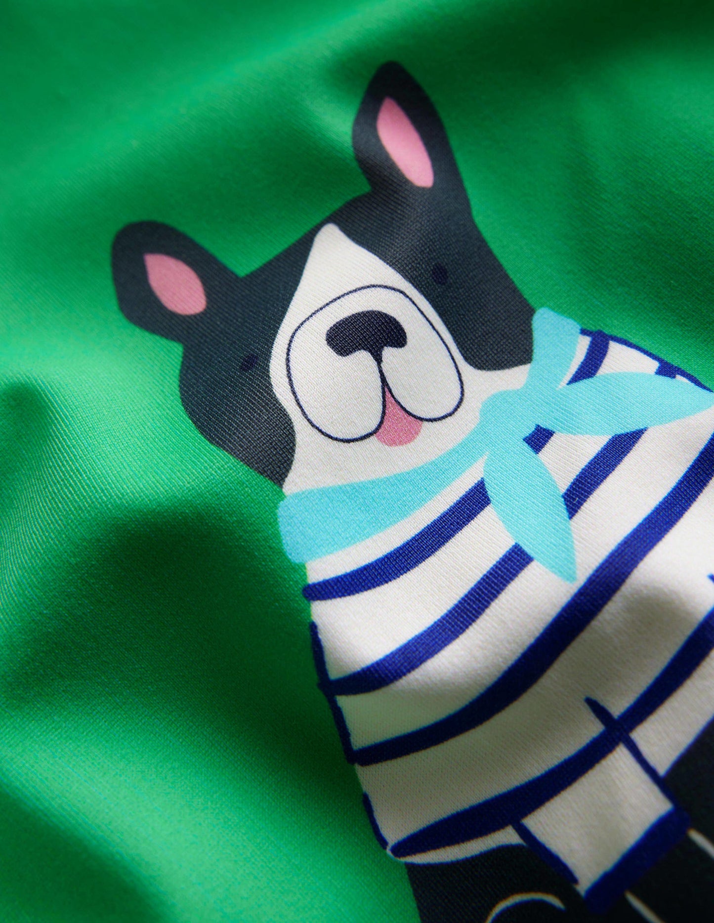 Cross-back Printed Swimsuit-Ming Green Dogs