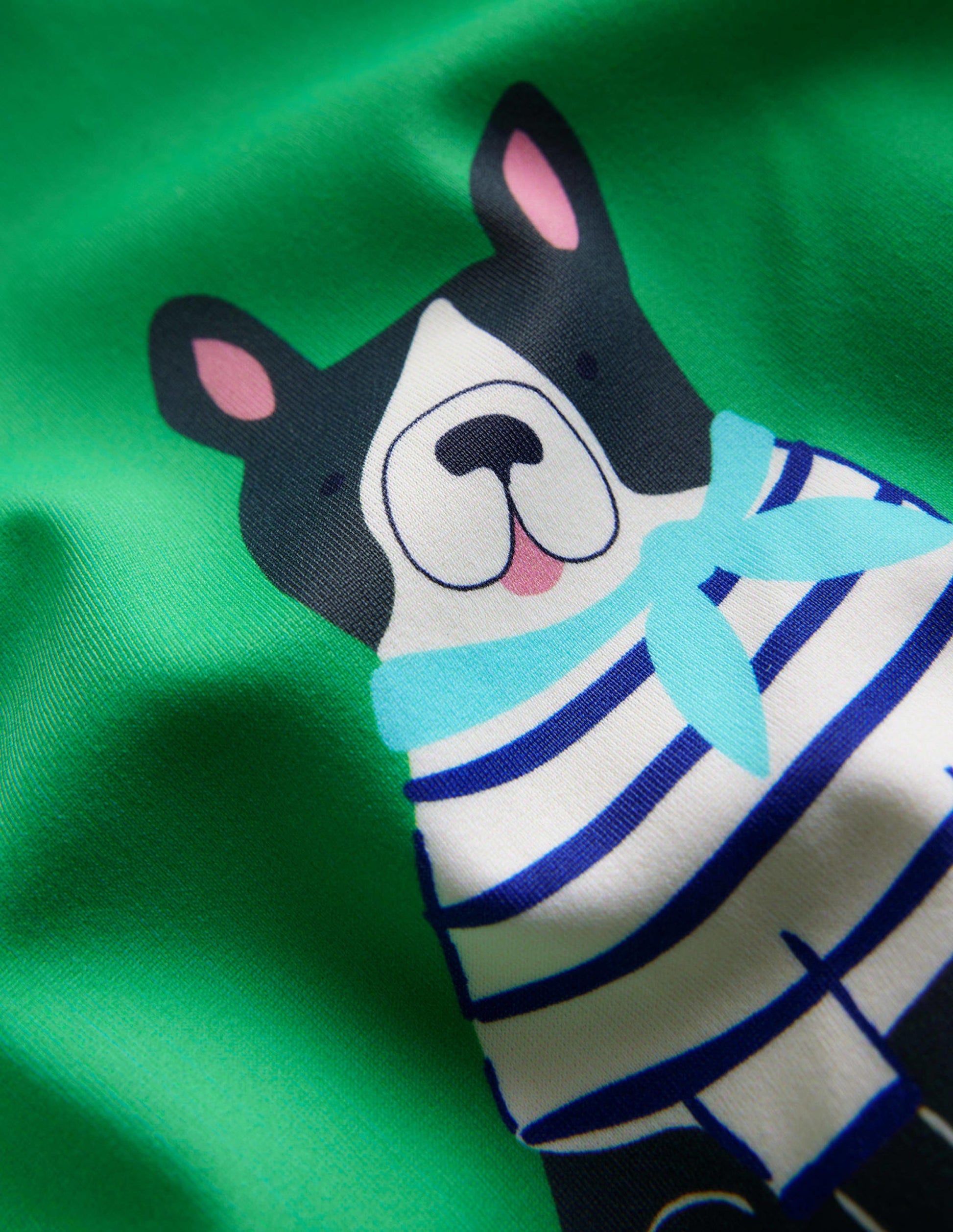 Cross-back Printed Swimsuit-Ming Green Dogs-3