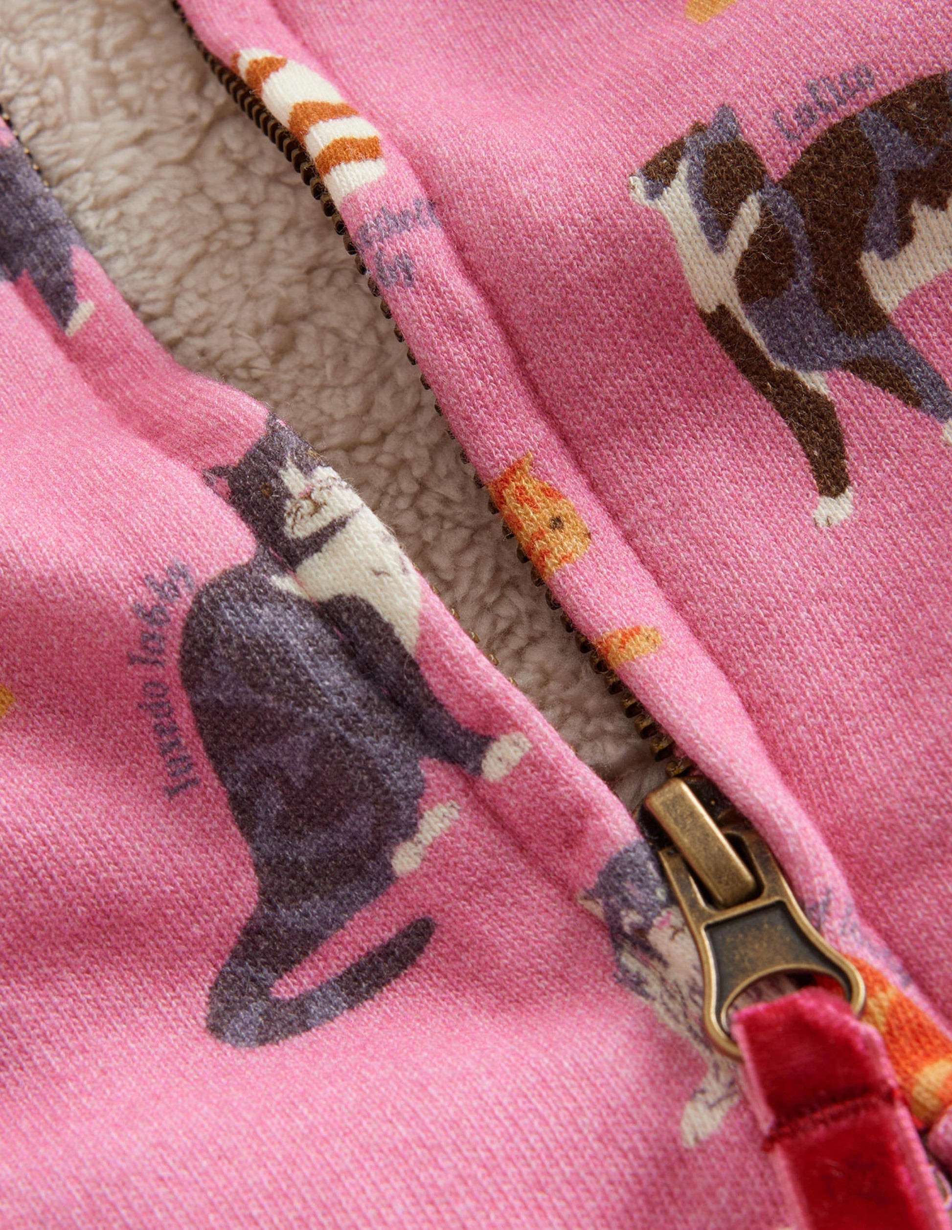Shaggy-lined Hoodie-Formica Pink Cats-3