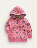 Shaggy-lined Hoodie-Formica Pink Cats