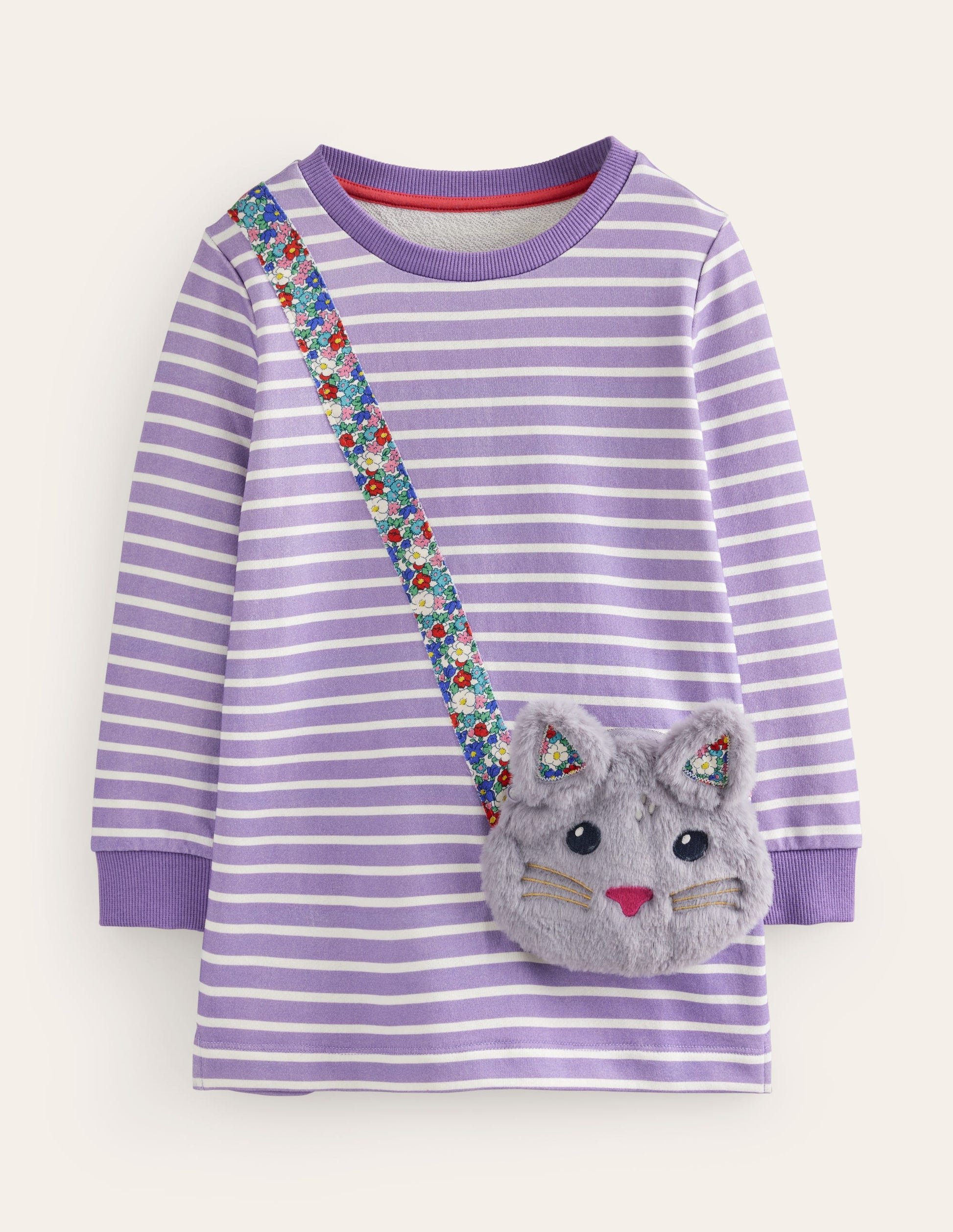 Appliqué Pocket Tunic-Parma Violet/Ivory-1