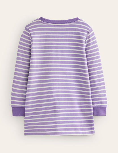 Appliqué Pocket Tunic-Parma Violet/Ivory-2