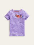 Peeping Pocket T-Shirt-Parma Violet Purple