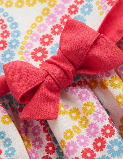 Cotton Linen Vintage Dress-Multi Floral Wave-3