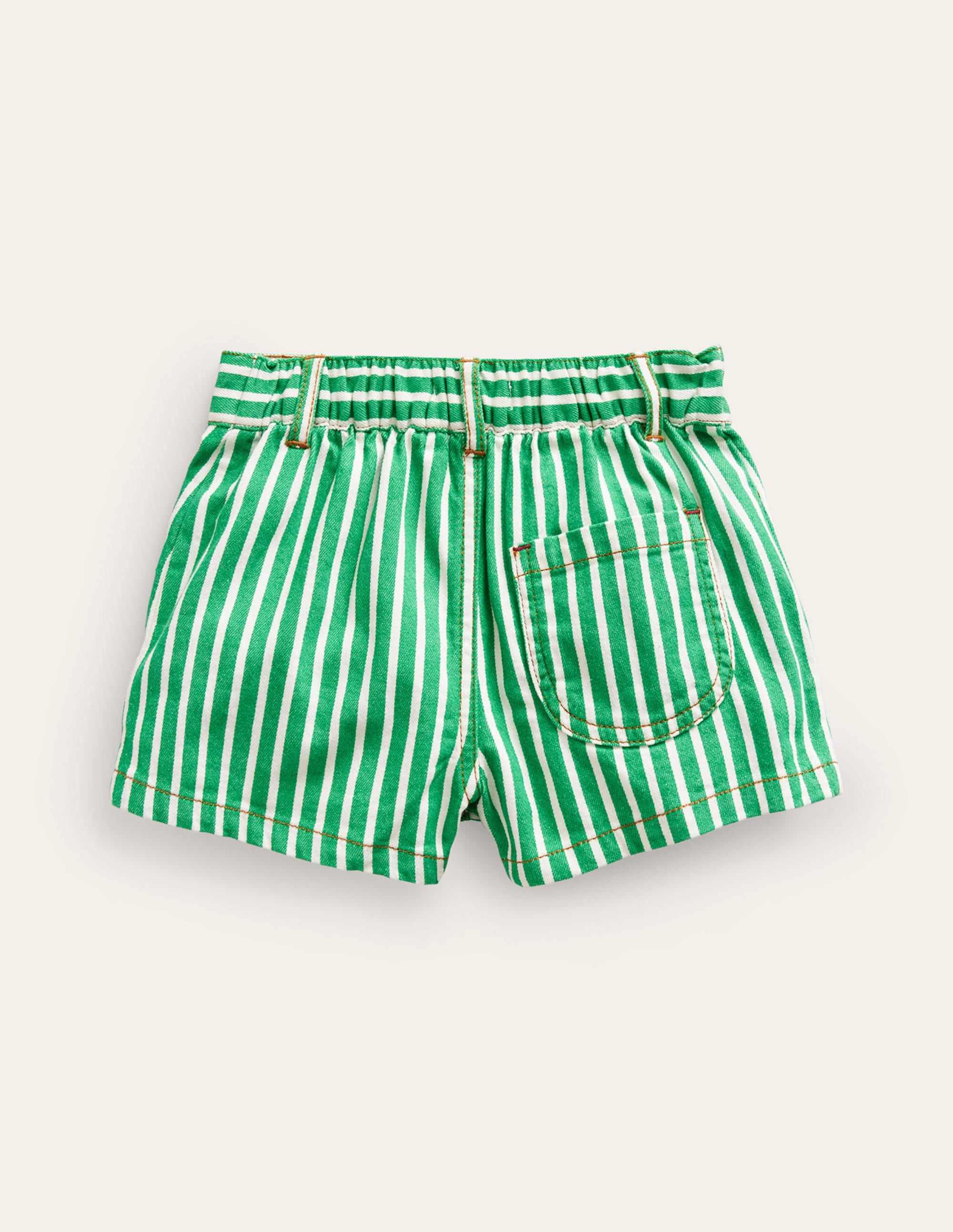 Patch Pocket Shorts-Green / Ivory Stripe Tulip - Image 2