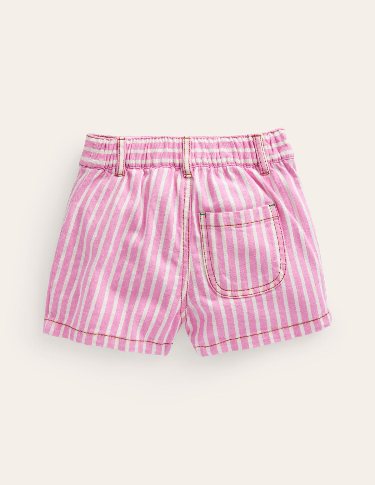 Patch Pocket Shorts-Pink / Ivory Stripe Tulip - Image 2