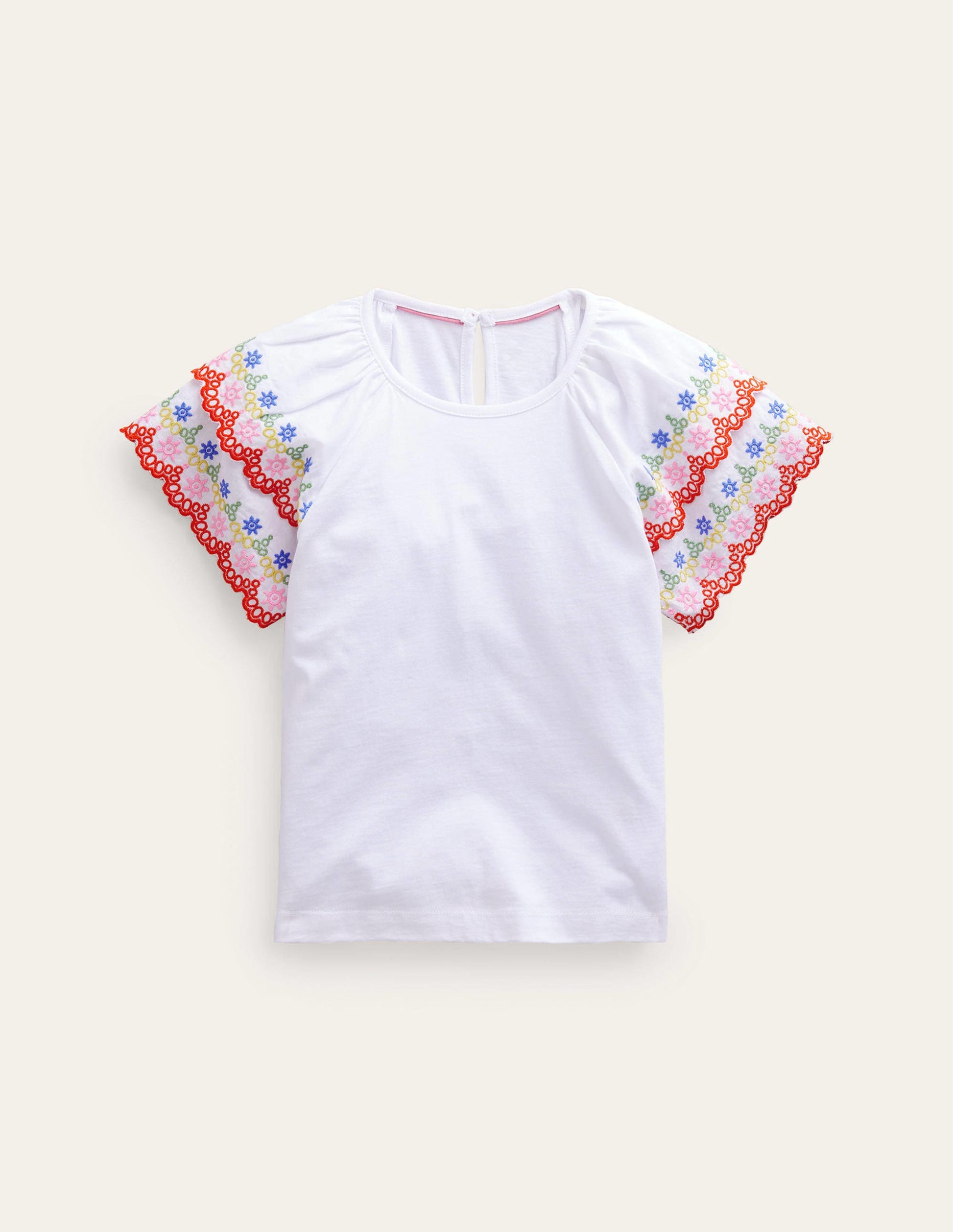 Broderie Mix T-shirt-Ivory/Multi-1