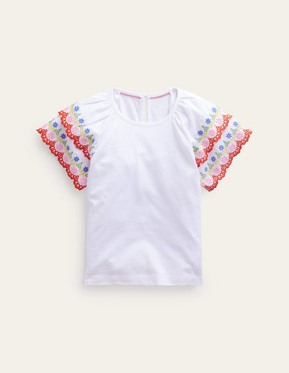 Broderie Mix T-shirt-Ivory/Multi-1