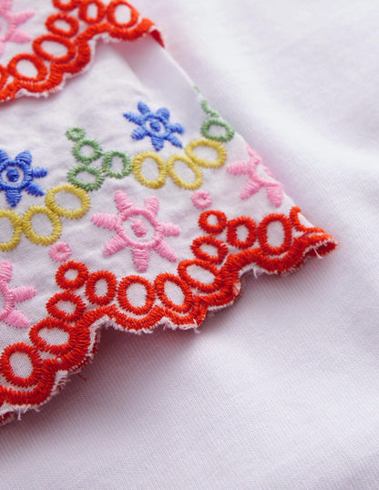 Broderie Mix T-shirt-Ivory/Multi-3