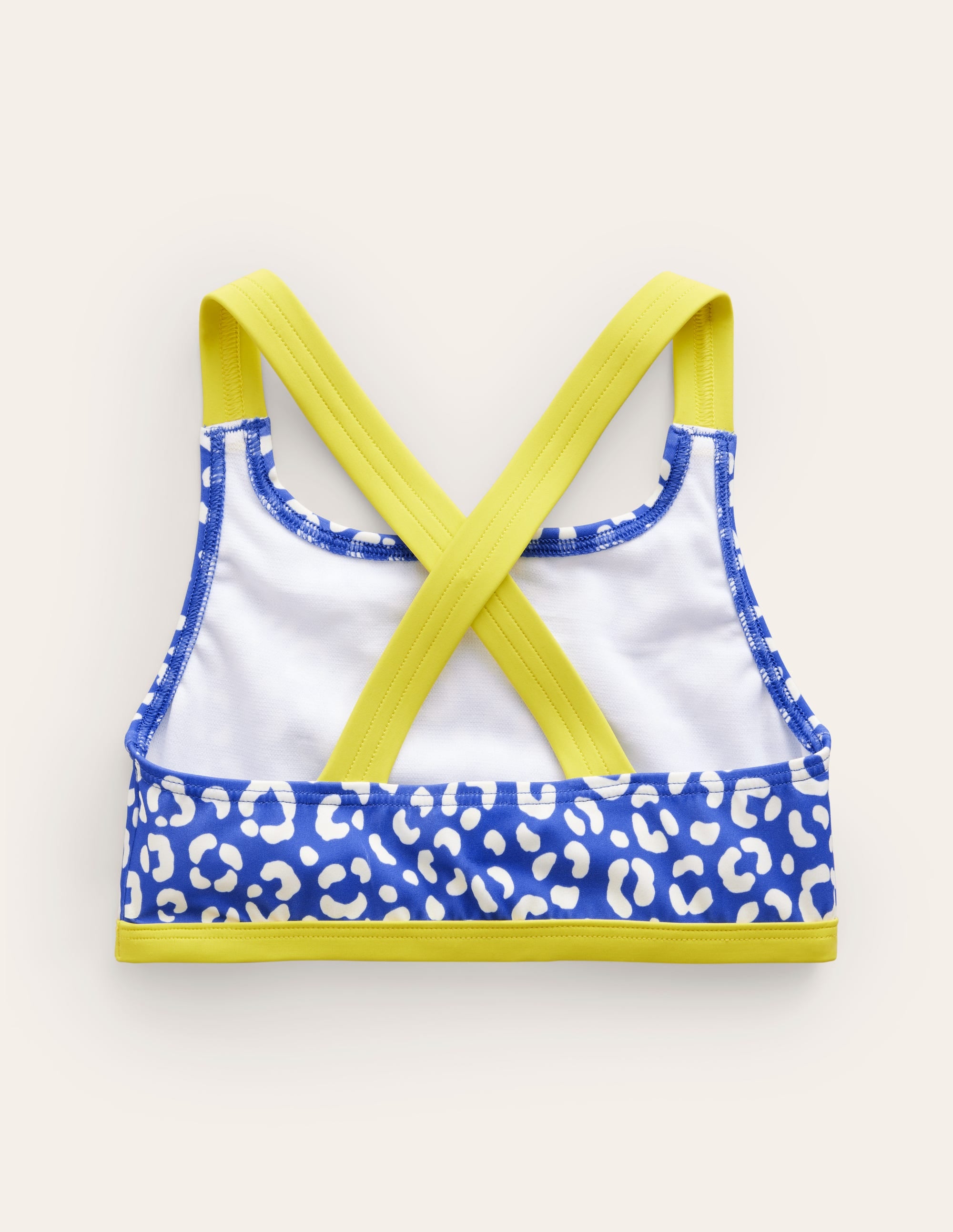 Cross Back Bikini Top-Blue Leopard - Image 2