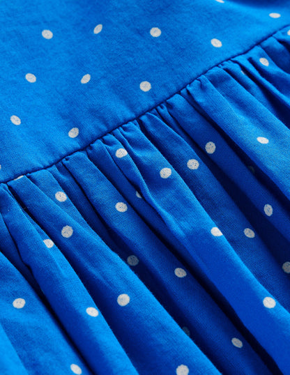 Appliqué Back Dress-Blue Rainbow-4