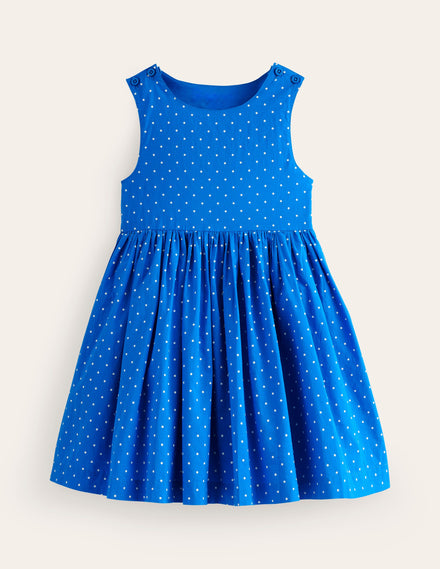 Appliqué Back Dress-Blue Rainbow