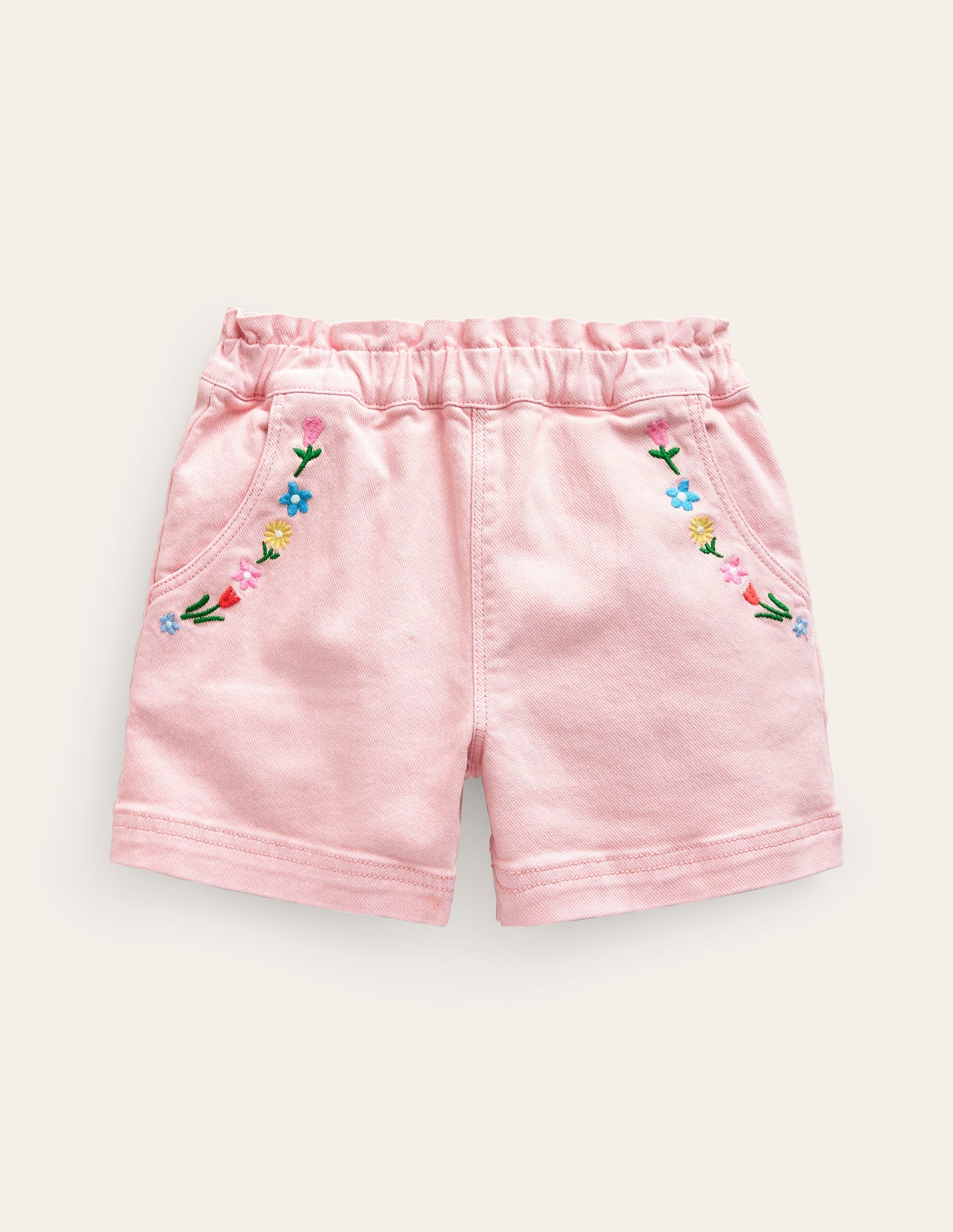 Pull-on Shorts-Ballet Pink Embroidery-1