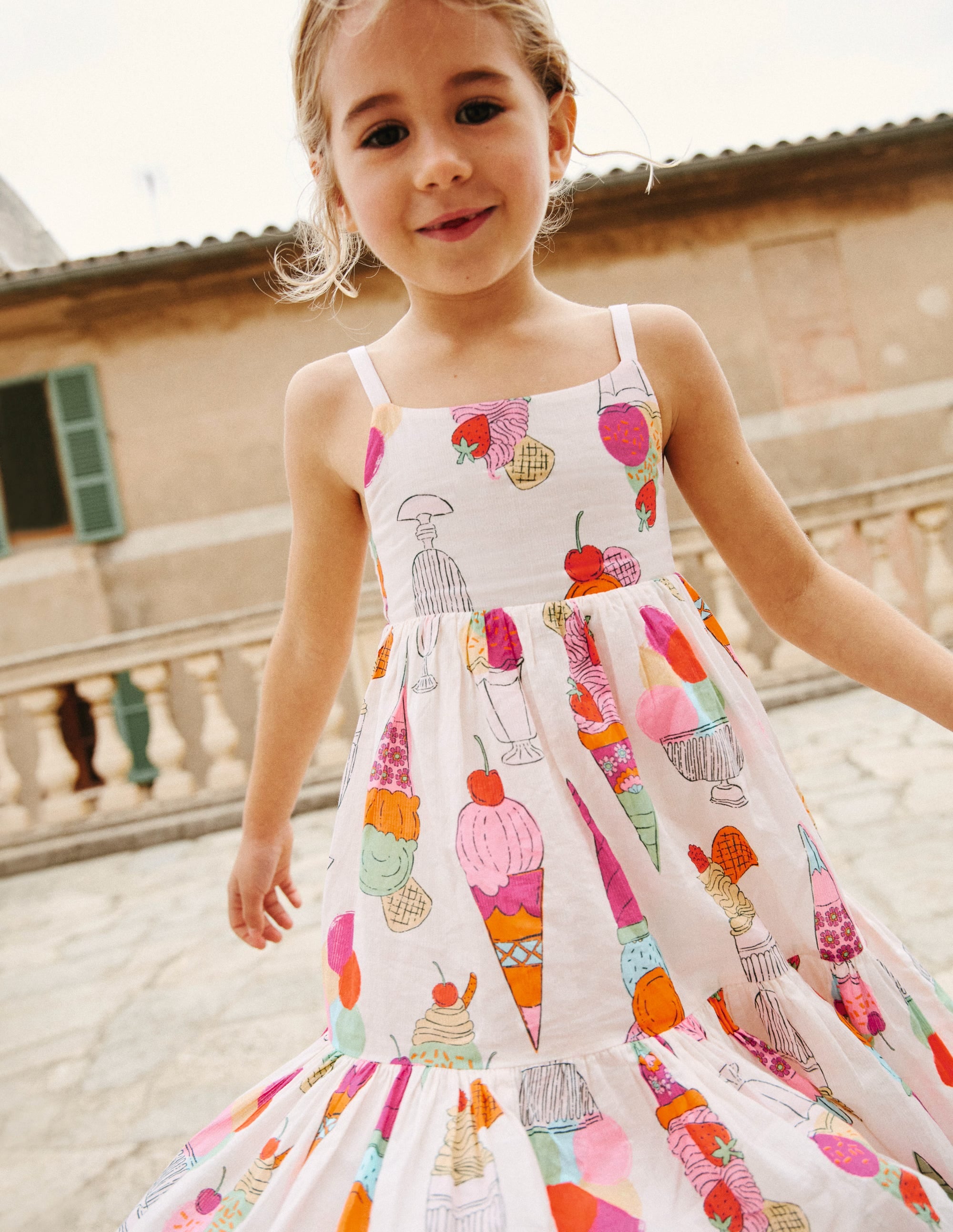 Tiered Twirly Sundress-Ivory Ice Creams - Image 4