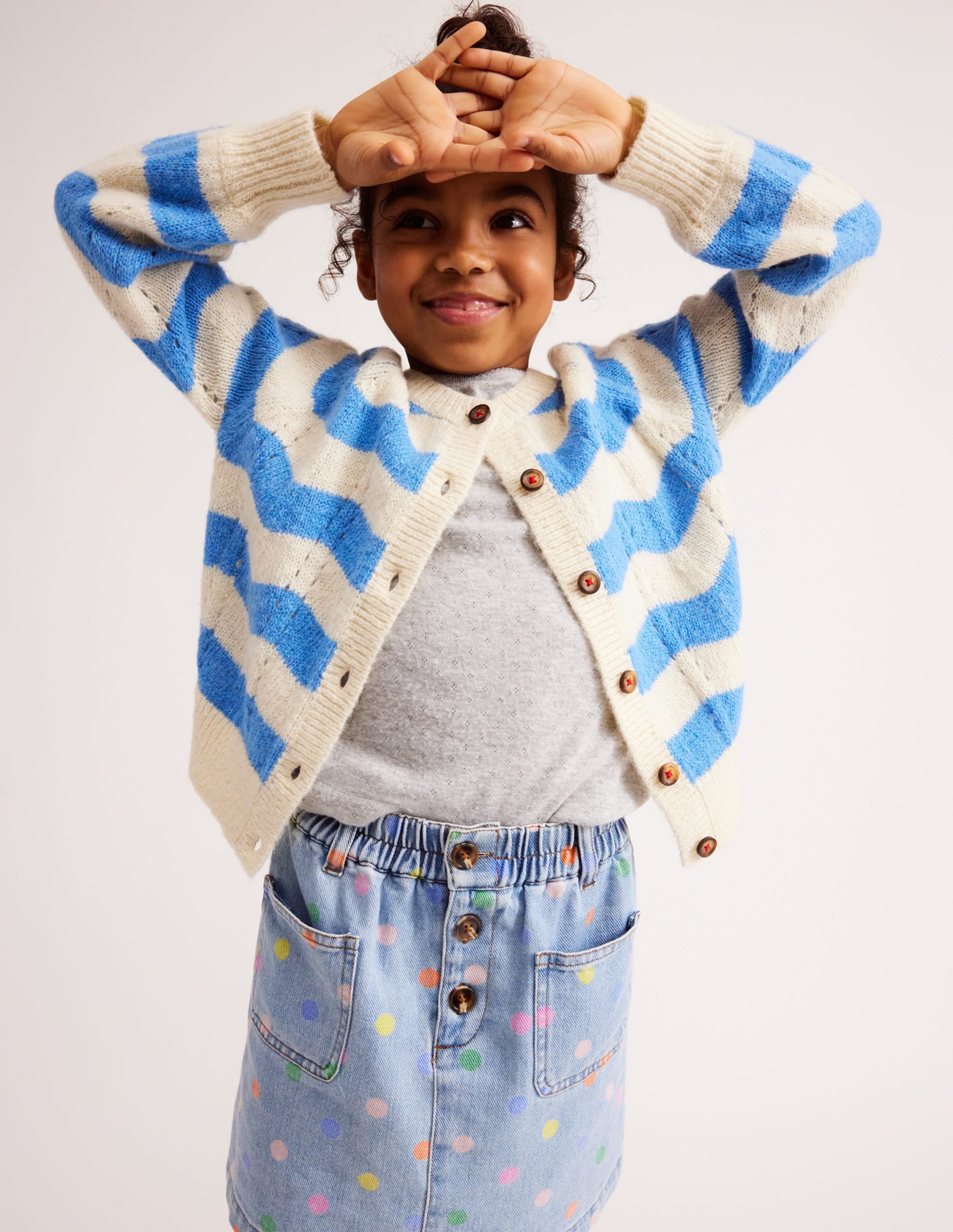 Long Sleeve Pointelle Top-Grey Marl - Image 4