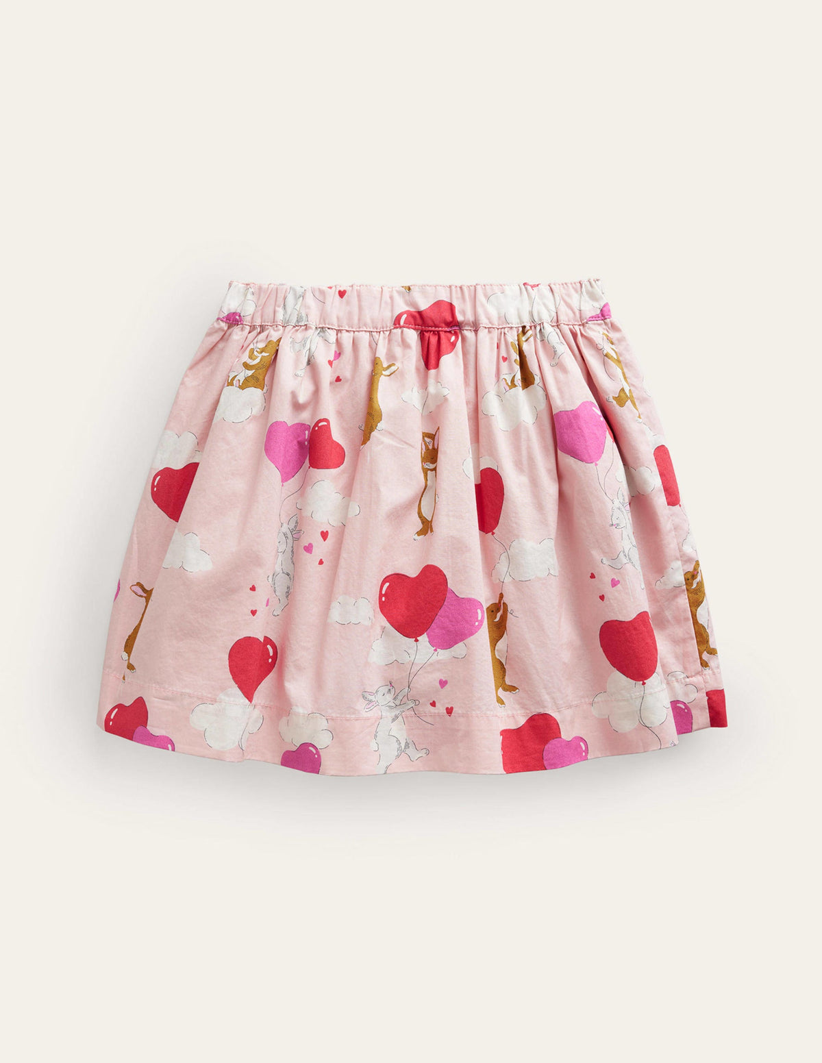 Pull On Twirly Skirt-Ballet Pink Love Bunnies-2