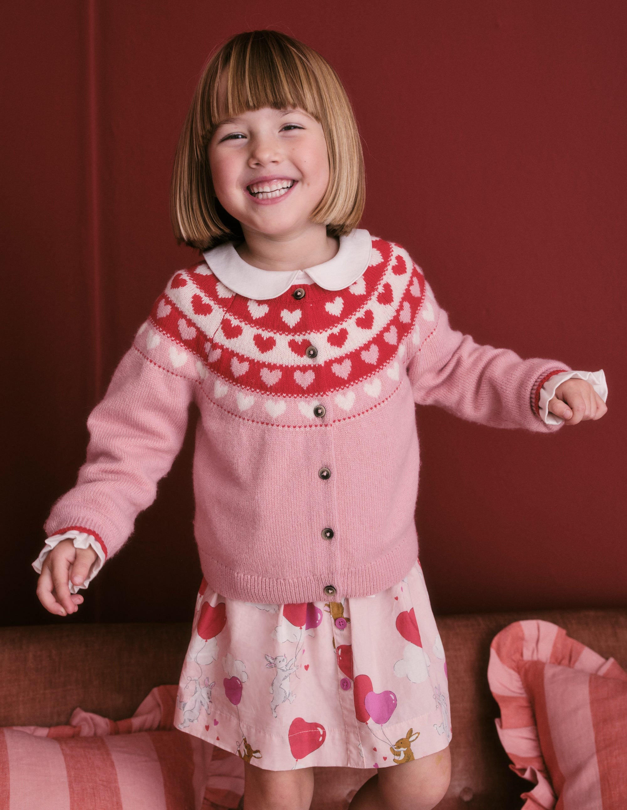 Pull On Twirly Skirt-Ballet Pink Love Bunnies - Image 4
