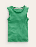 Pointelle Vest-Aloe Green