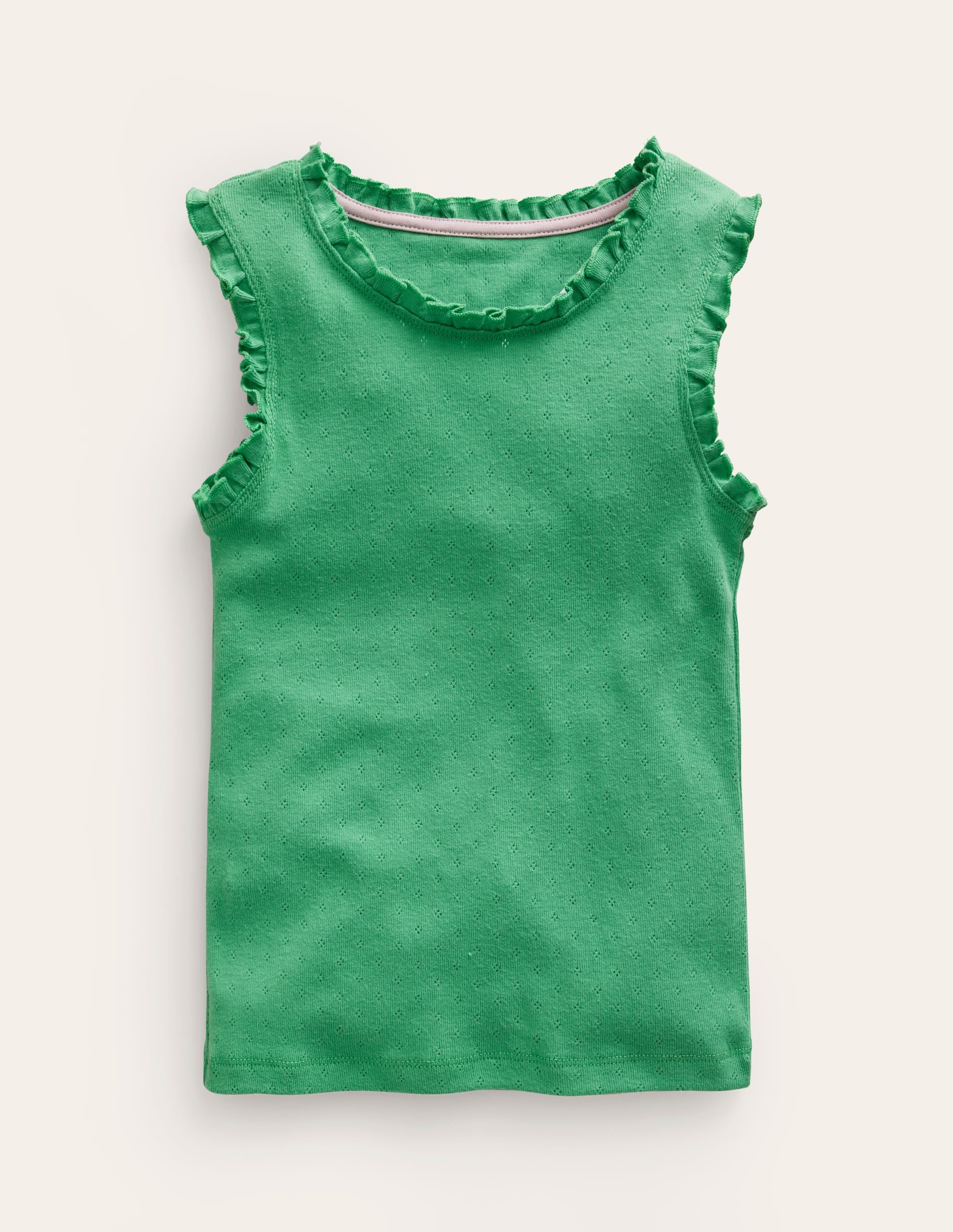 Pointelle Vest-Aloe Green - Image 1