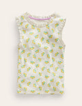 Pointelle Vest-Vanilla Pod Ditsy Floral
