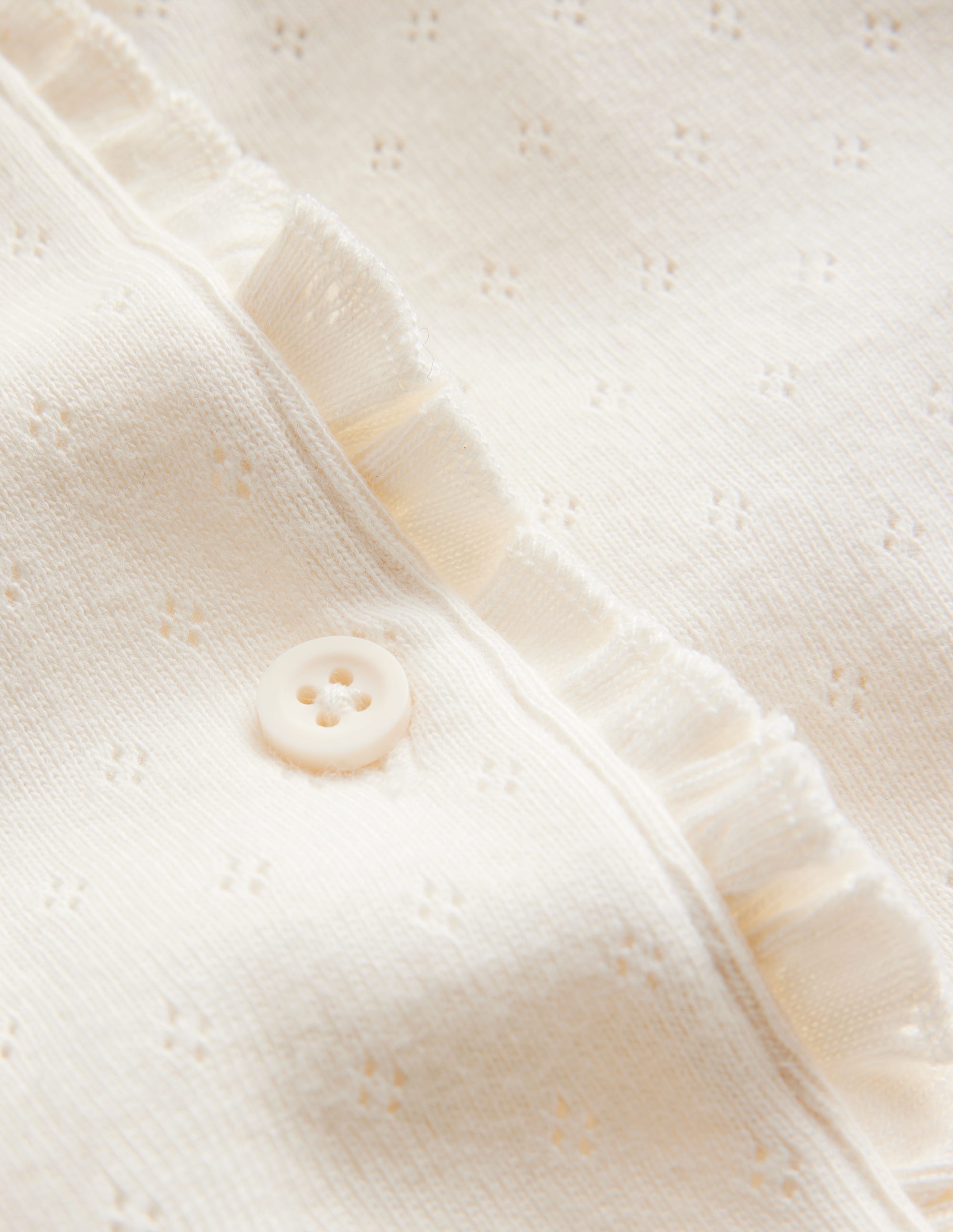 Pointelle Cardigan-Vanilla White - Image 3