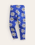 Fun Leggings-Sapphire Blue Daisies