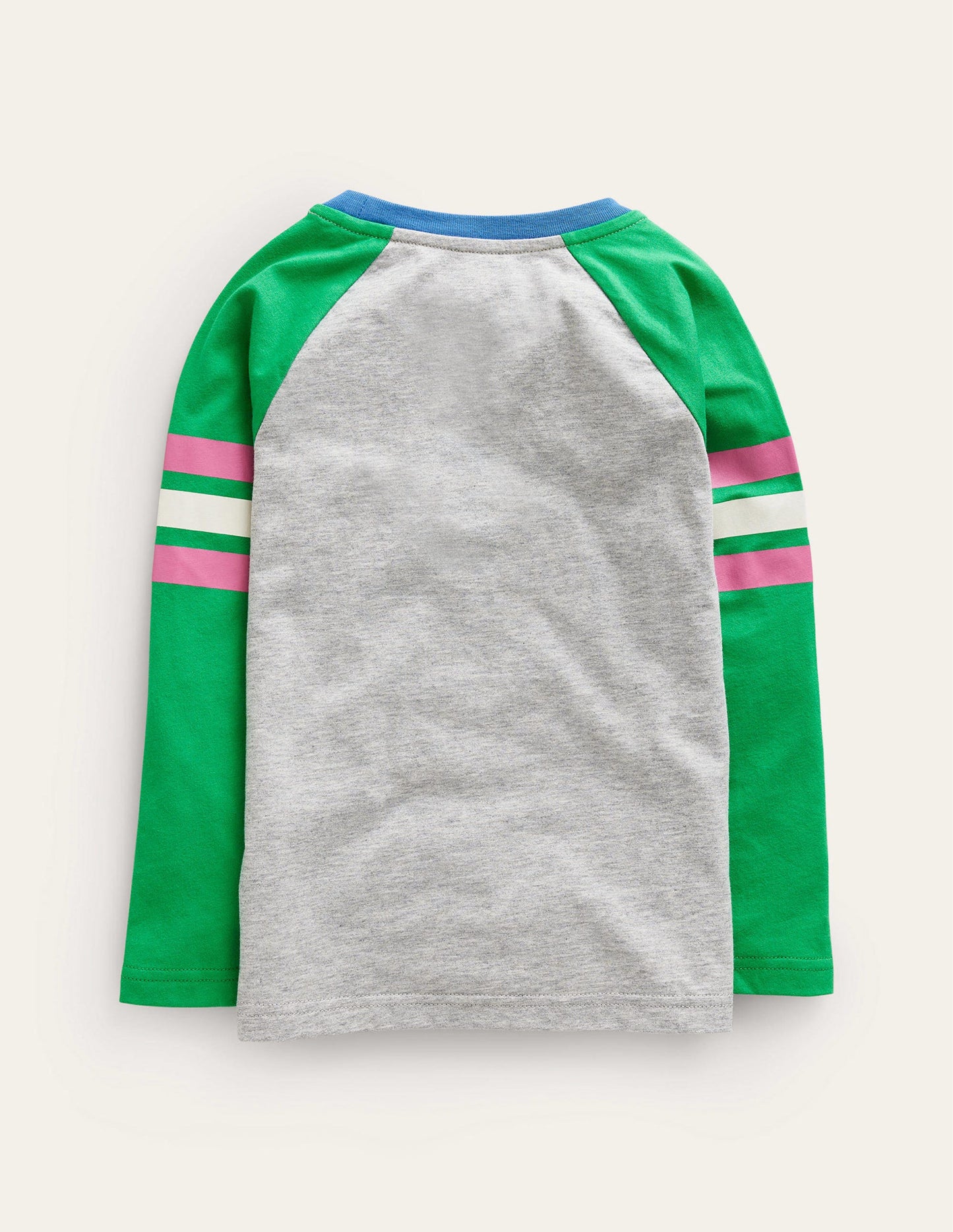 Colourblock Raglan T-shirt-Grey Marl/Sapling Green