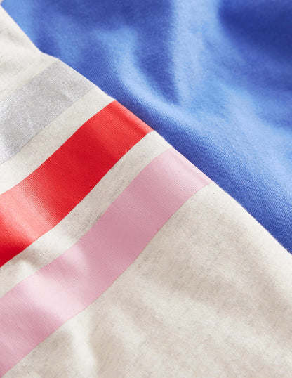 Colourblock Raglan T-shirt-Surf blue/Oatmeal-3