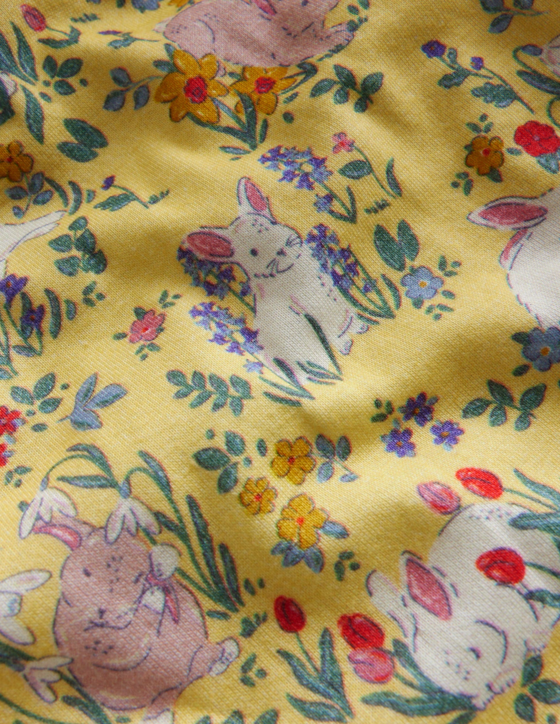 Snug Long John Pyjamas-Spring Yellow Bunnies-3