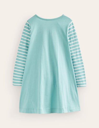 Big Appliqué Dress-Georgian Blue Bunny-2