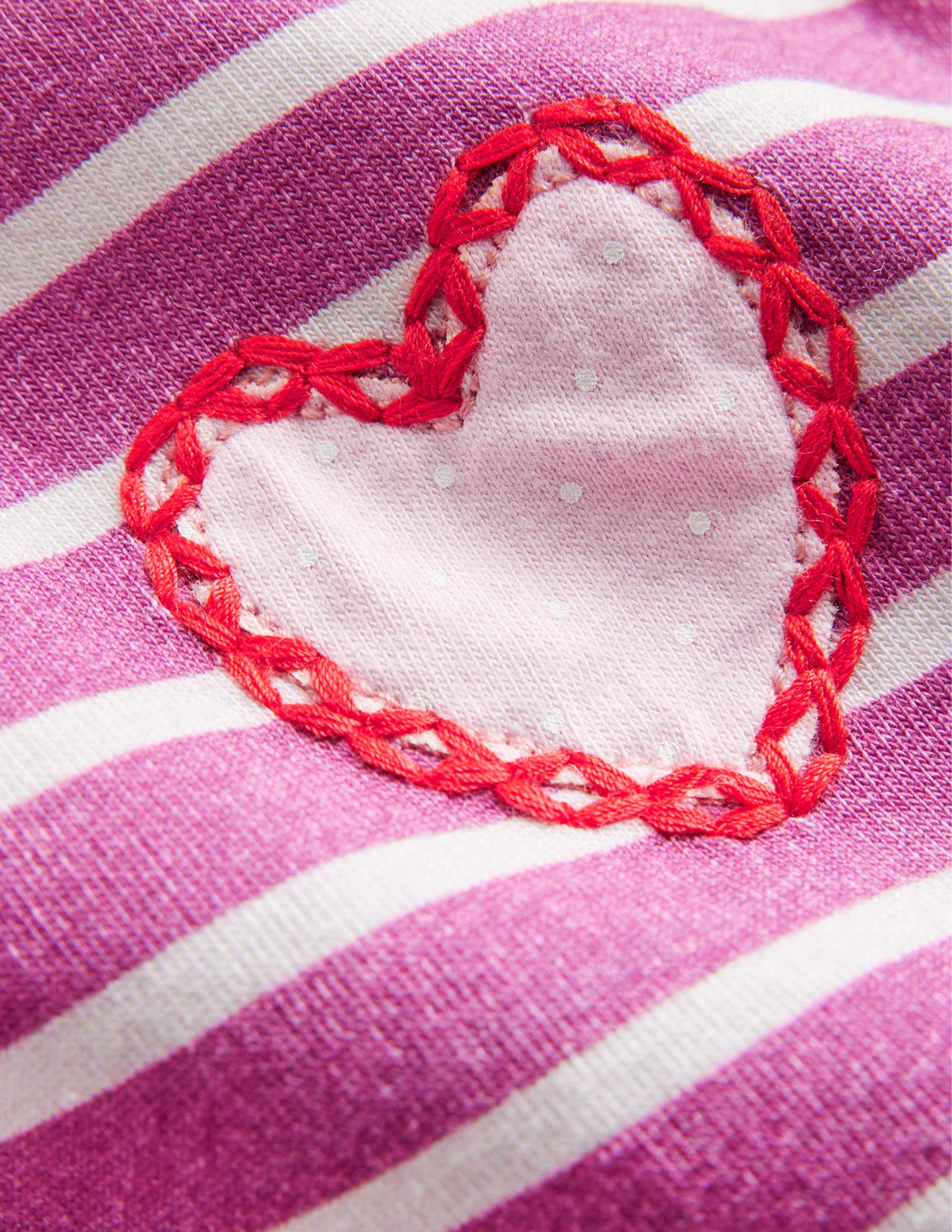 Appliqué Leggings-Strawberry Pink/Ivory Hearts - Image 3