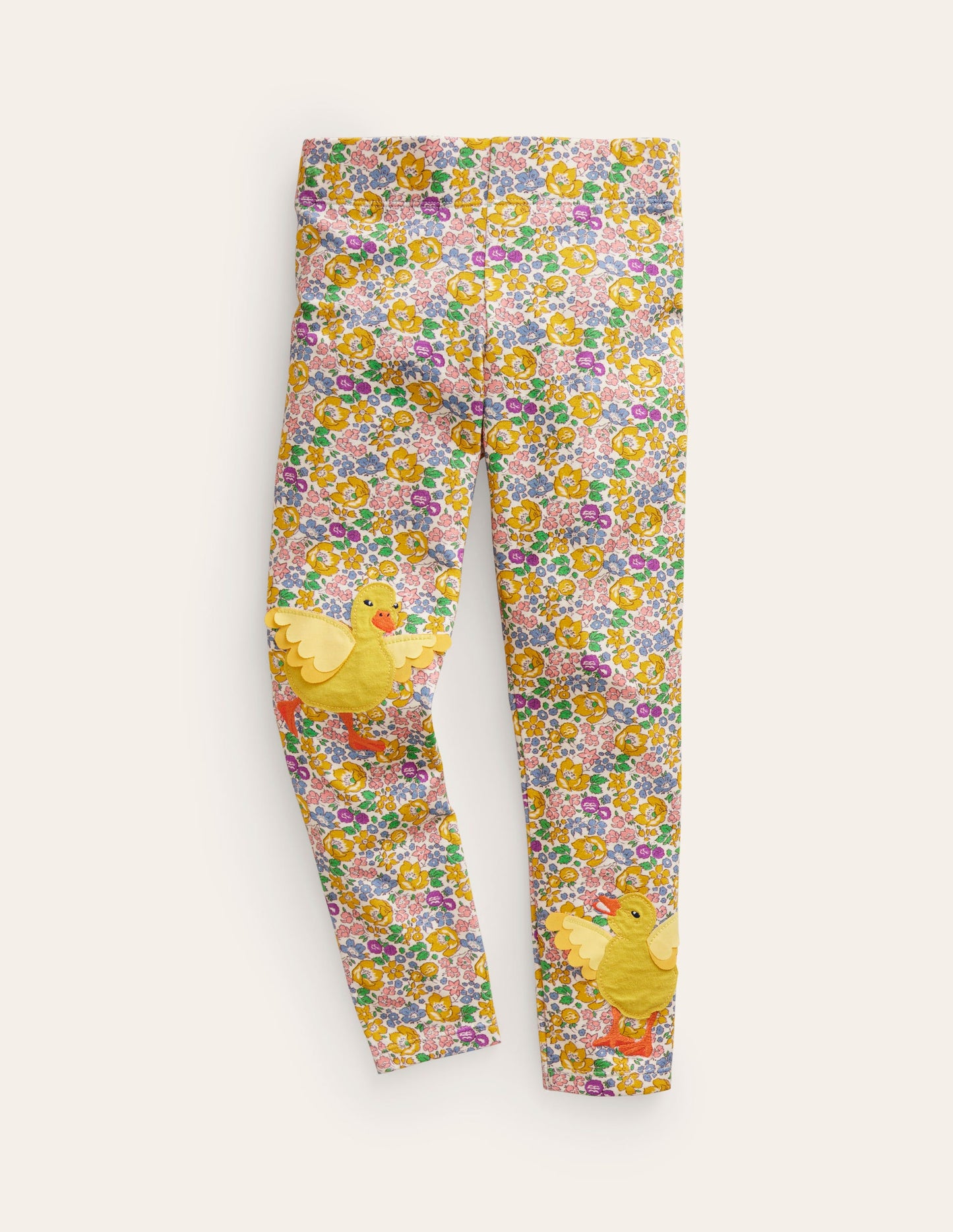 Appliqué Leggings-Yellow Spring Bloom